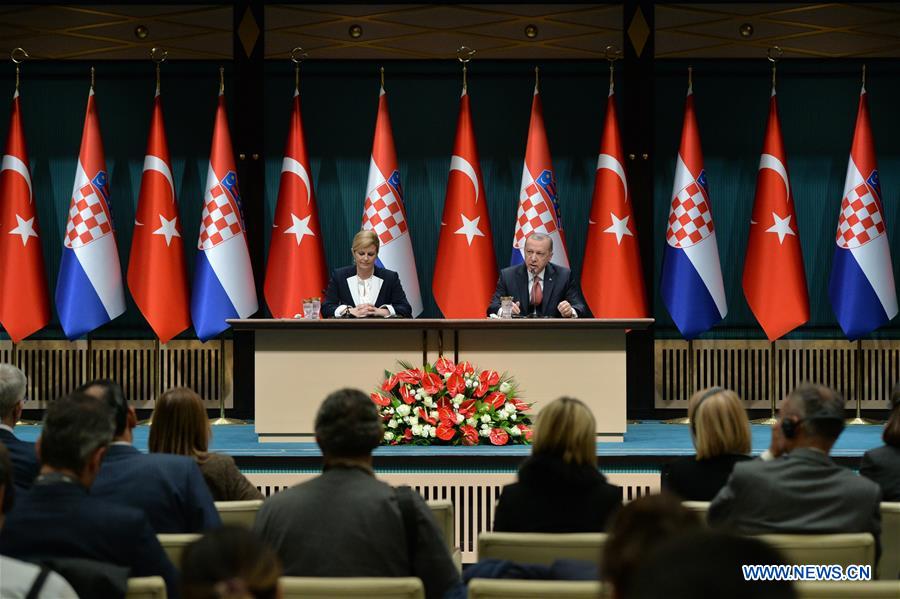 TURKEY-ANKARA-CROATIA-PRESIDENTS-PRESS
