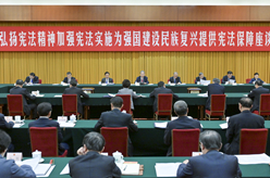 趙樂際出席“弘揚憲法精神，加強憲法實施，為強國建設、民族復興提供憲法保障”座談會并講話