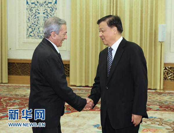 6月21日,中共中央政治局常委、中央書記處書記劉云山在北京會見古共中央書記處書記、國際關系部部長巴拉格爾率領的古巴共產黨代表團。新華社記者馬占成攝 6月21日,中共中央政治局常委、中央書記處書記劉云山在北京會見古共中央書記處書記、國際關系部部長巴拉格爾率領的古巴共產黨代表團。新華社記者馬占成攝