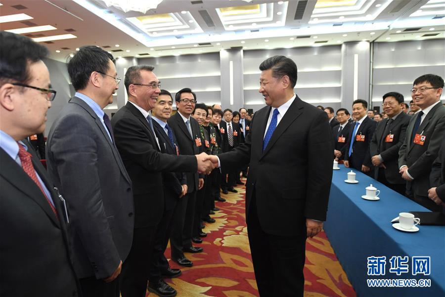 (兩會)(1)習近平看望參加政協會議的民盟致公黨無黨派人士僑聯界委員