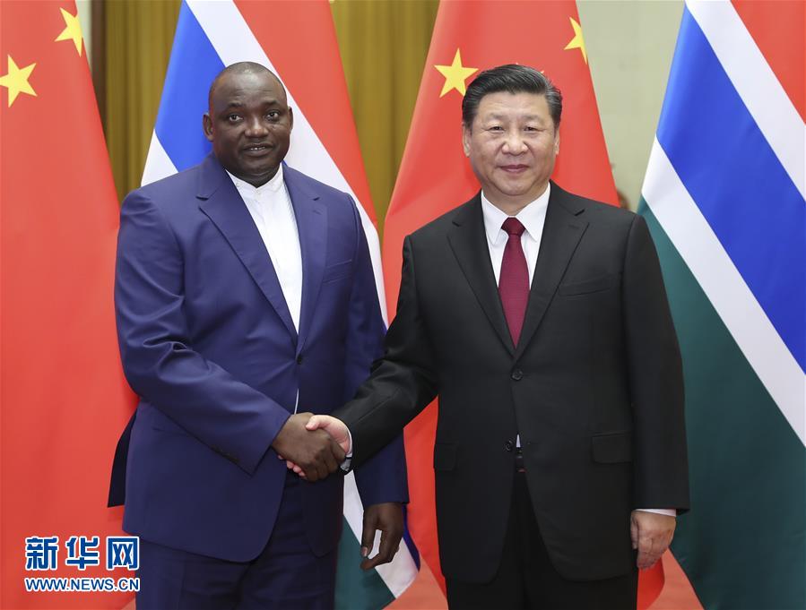 (時政)(1)習近平同岡比亞總統巴羅舉行會談