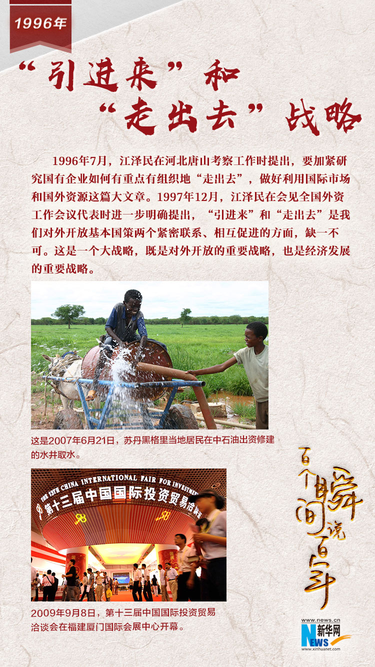 1996，“引進來”和“走出去”戰略