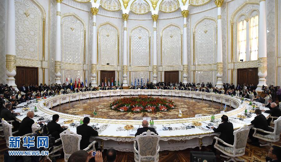 9月12日，上海合作組織成員國元首理事會第十四次會議在塔吉克斯坦首都杜尚別舉行。國家主席習近平出席會議并發(fā)表重要講話。新華社記者馬占成攝 